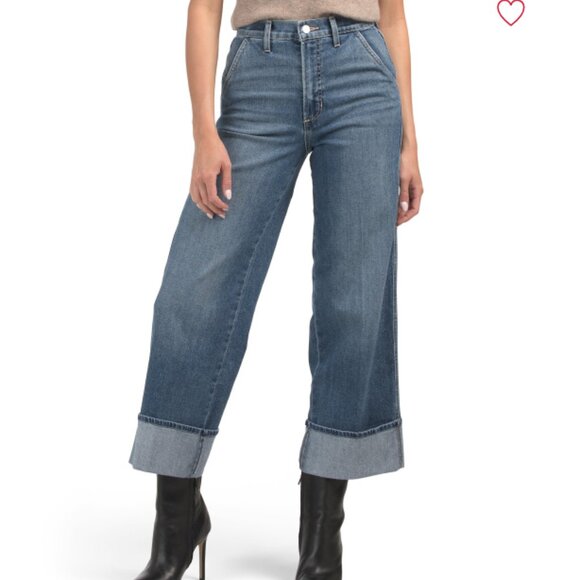 NEW JOE'S The Trixie Denim women Trousers With Wide Cuffs in medium wash 825 7t3 - Picture 3 of 3